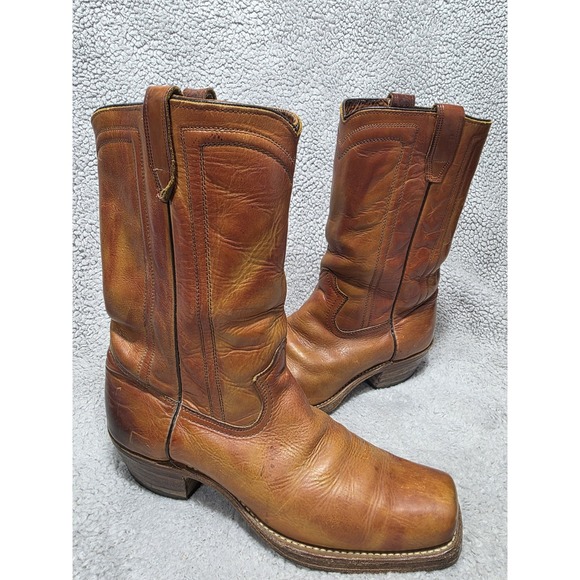 Durango West Men's Mahogany Brown Leather Square Toe Cowboy Boot Size 11.5 D - Picture 1 of 16